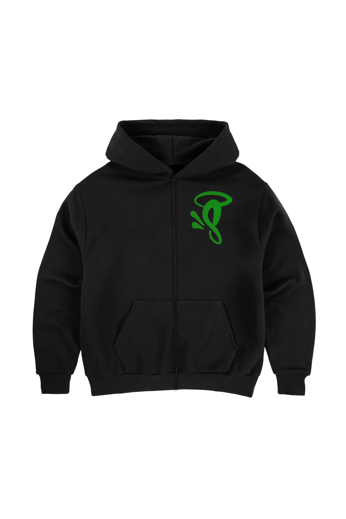 syna-world-zip-up-hoodie-black-green black zip up hoodie