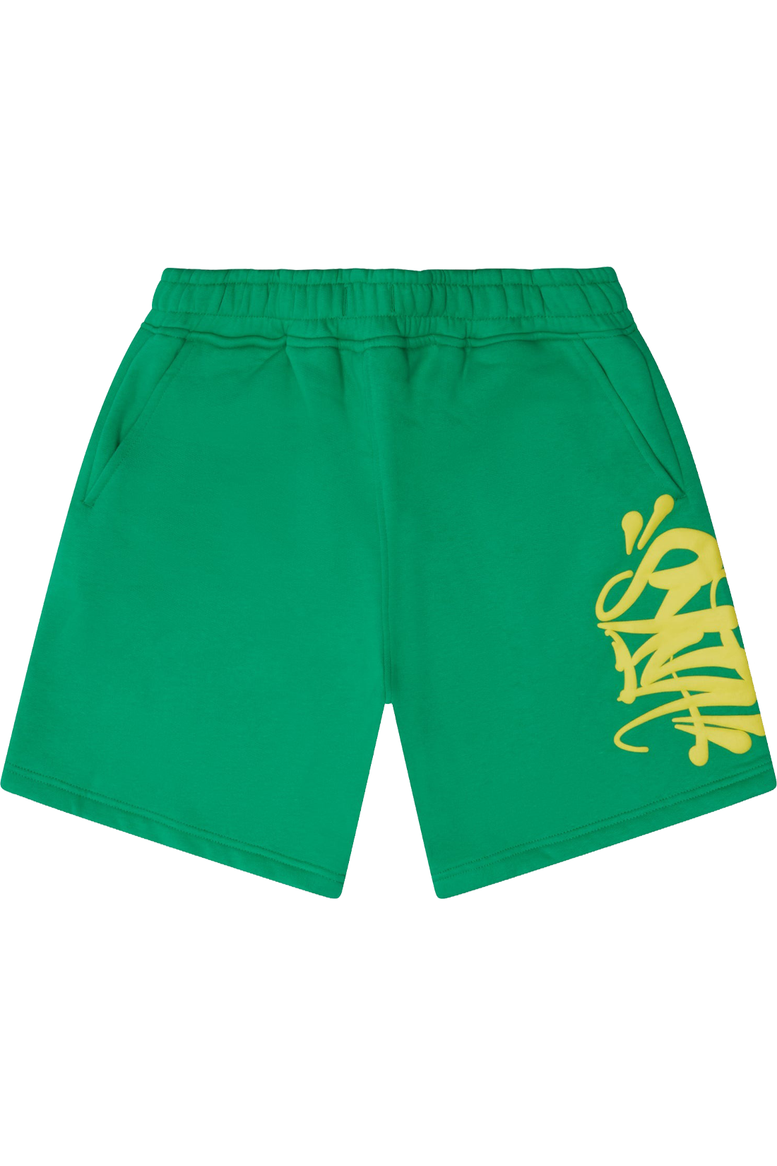 synaworld-syna-logo-shorts-green-yellow syna world logo shorts