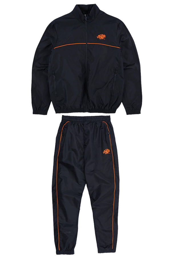 syna-world-shell-tracksuit-black-orange-logo syna world shell tracksuit